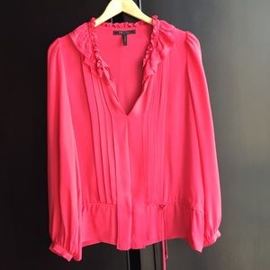 Beautiful pink silk top with pleats